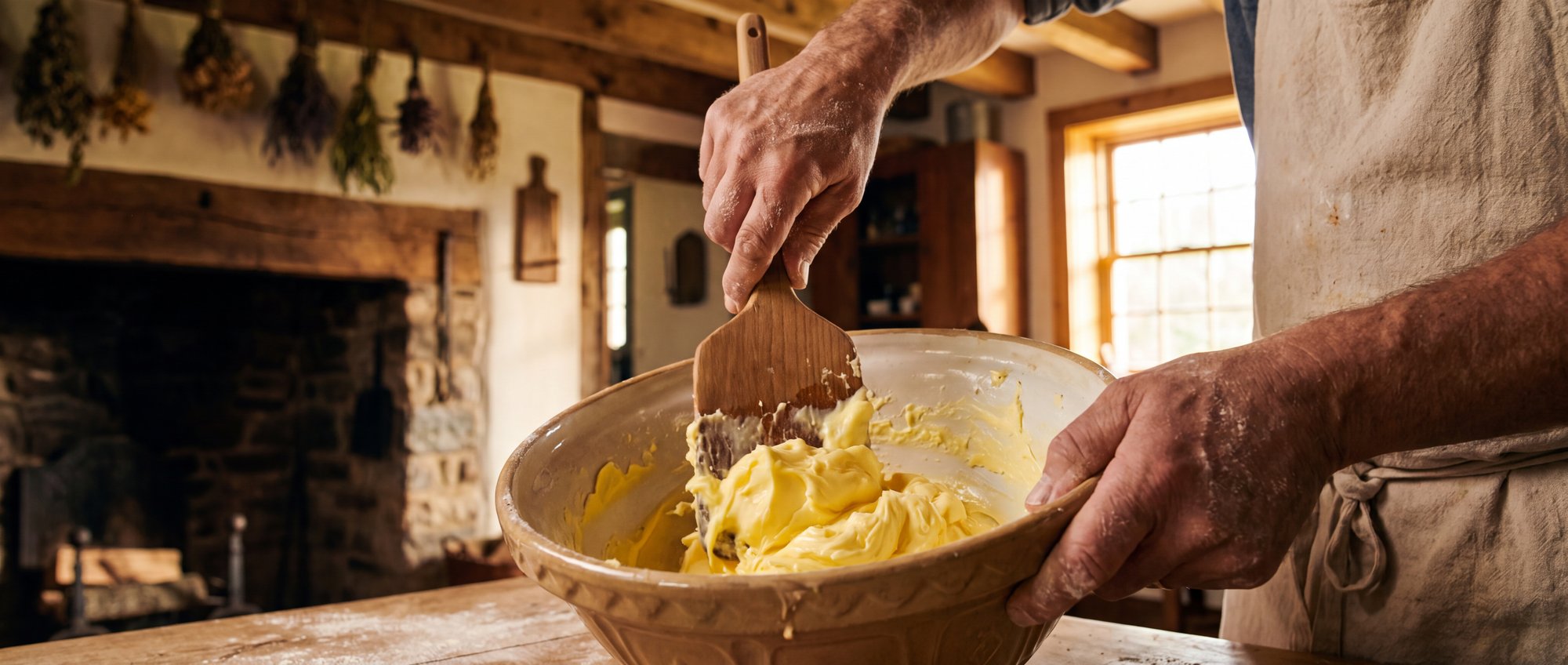 Chef preparing pasta on a wooden table
